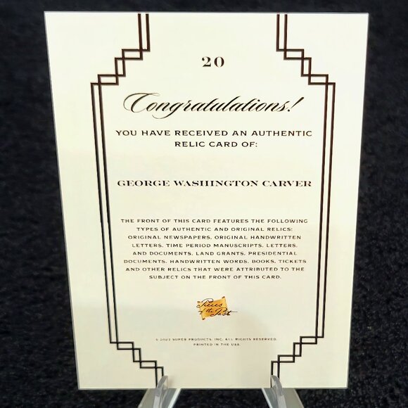 Authentic George Washington Carver Handwriting Relic Piece of History Inventor - Picture 4 of 4